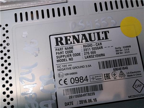 radio / cd renault clio iv (2012 >) 1.2 limited [1,2 ltr.   54 kw 16v]