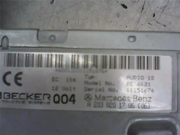 radio / cd mercedes benz clase c (bm 203) berlina (02.2000 >) 2.0 200 compressor (203.045) [2,0 ltr.   120 kw compresor cat]