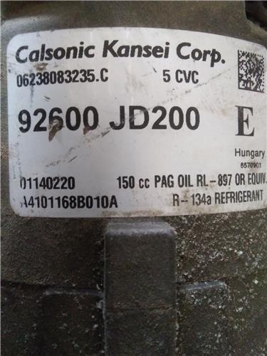 compresor aire acondicionado nissan qashqai (j10)(01.2007 >) 2.0 acenta [2,0 ltr.   104 kw 16v cat]