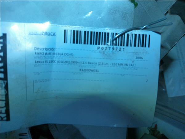 faro antiniebla derecho lexus is 250c gse20 2
