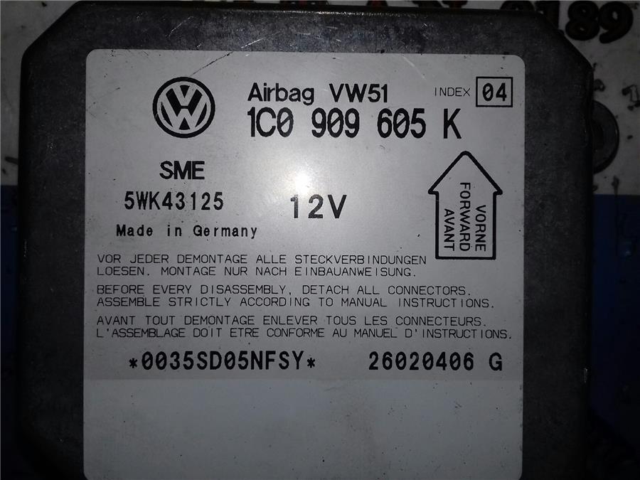 centralita airbag volkswagen polo 1.4 16v 75cv 1390cc