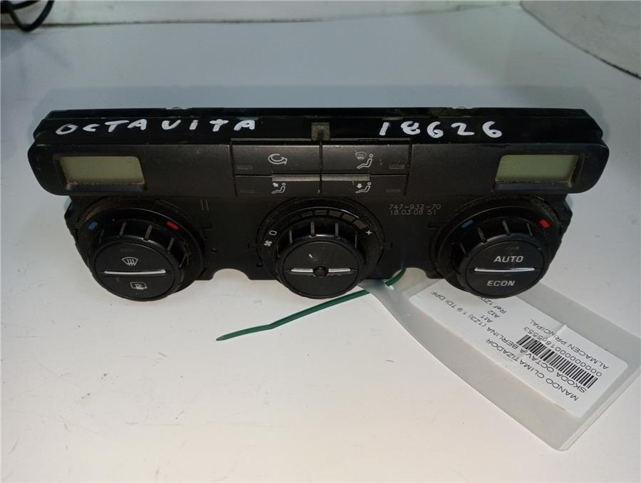 mandos climatizador skoda octavia berlina 1.9 tdi dpf (105 cv)