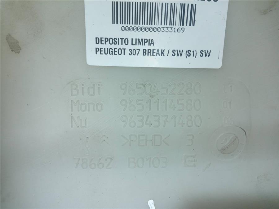 deposito limpiaparabrisas peugeot 307 break / sw 2.0 16v (136 cv)