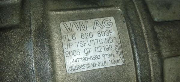compresor aire acondicionado volkswagen touareg (7la)(2002 >) 3.0 tdi v6 [3,0 ltr.   165 kw v6 tdi dpf]