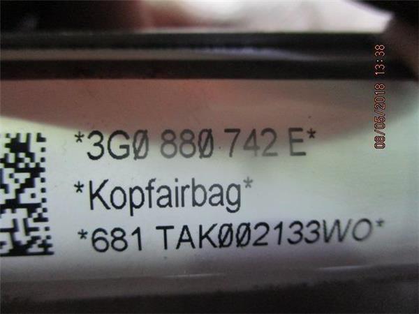 airbag lateral delantero derecho volkswagen passat berlina (3g2)(07.2014 >) 2.0 edition bmt [2,0 ltr.   110 kw tdi]
