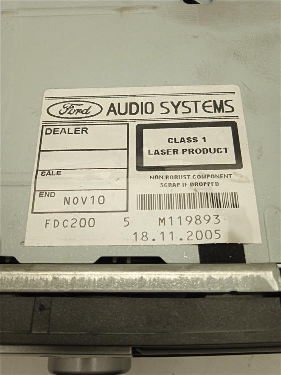 radio / cd ford focus berlina 1.6 tdci (109 cv)