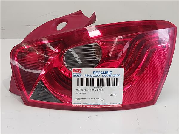 piloto trasero derecho seat ibiza berlina 6j5