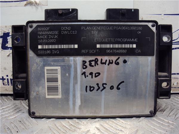 centralita citroen berlingo (2002 >) 1.9 d sx combi [1,9 ltr.   51 kw diesel]