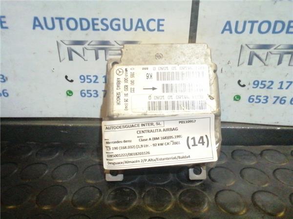 centralita airbag mercedes benz clase a (bm 168)(05.1997 >) 1.9 190 (168.032) [1,9 ltr.   92 kw cat]