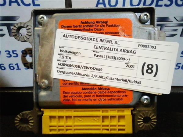 centralita airbag volkswagen passat (3b3)(2000 >) 1.9 tdi