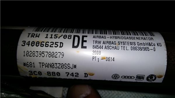 airbag lateral delantero derecho volkswagen passat variant (3c5)(2005 >) 2.0 advance 4motion [2,0 ltr.   103 kw tdi]