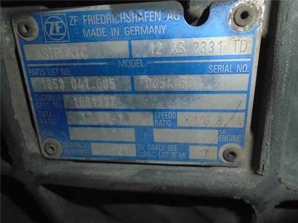 caja de cambios automatica daf serie xf105.xxx fg 4x2 super space cab