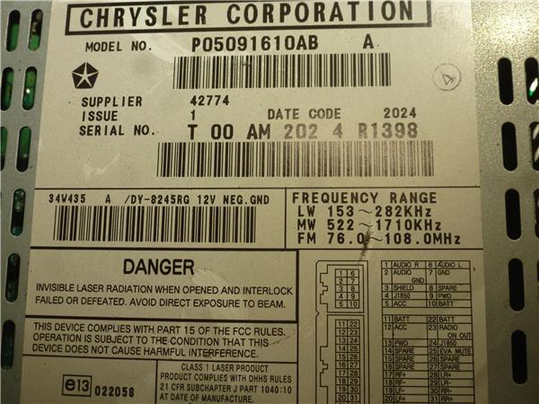 Radio / Cd Chrysler Voyager 2.5 CRD