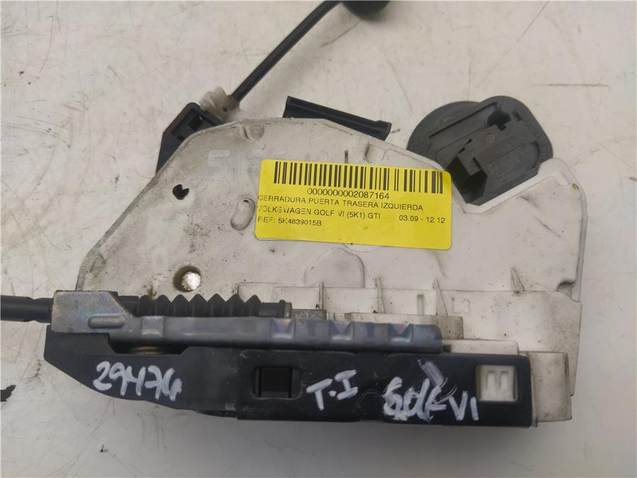 cerradura puerta trasera izquierda volkswagen golf vi (5k1)(10.2008) gti
