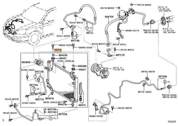 radiador aire acondicionado toyota avensis berlina 2.0 turbodiesel (116 cv)