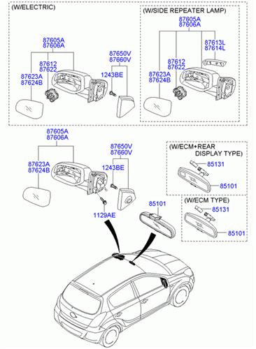 Retrovisor Derecho Hyundai i20 1.2 S