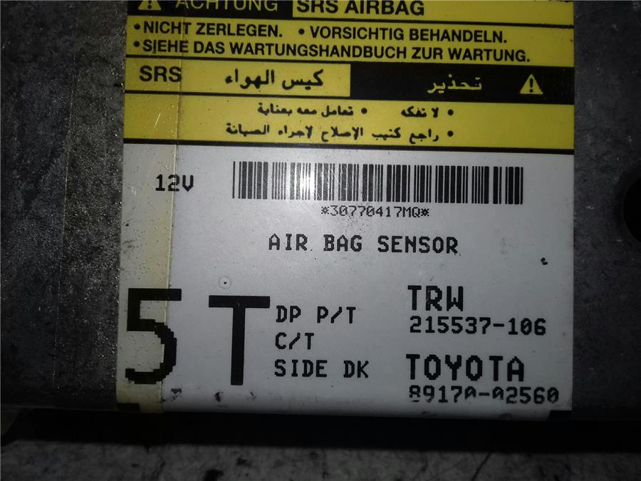 centralita airbag toyota auris 1.6 (zre151_) 124cv 1598cc