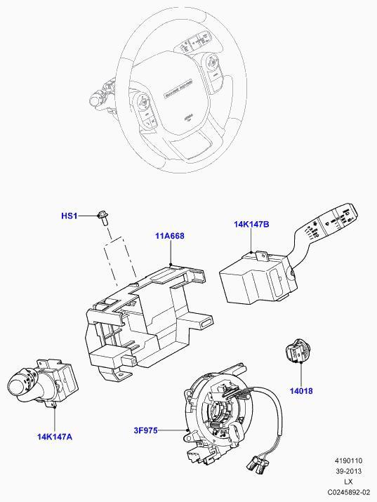 anillo contacto volante land rover range rover sport 3.0 d 4x4 258cv 2993cc