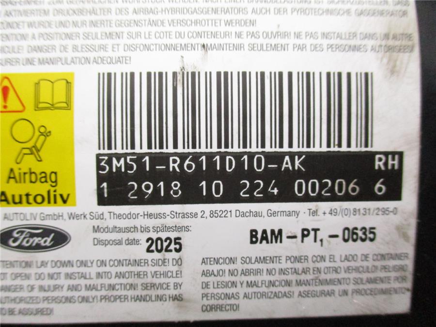 Airbag Lateral Delantero Derecho *