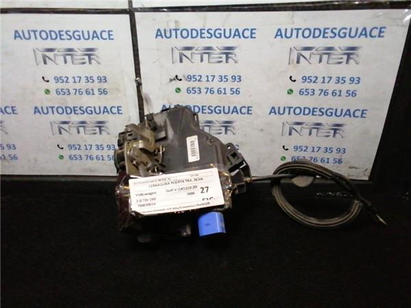 cerradura puerta trasera derecha volkswagen golf v (1k1)(10.2003 >2008) 2.0 tdi 16v