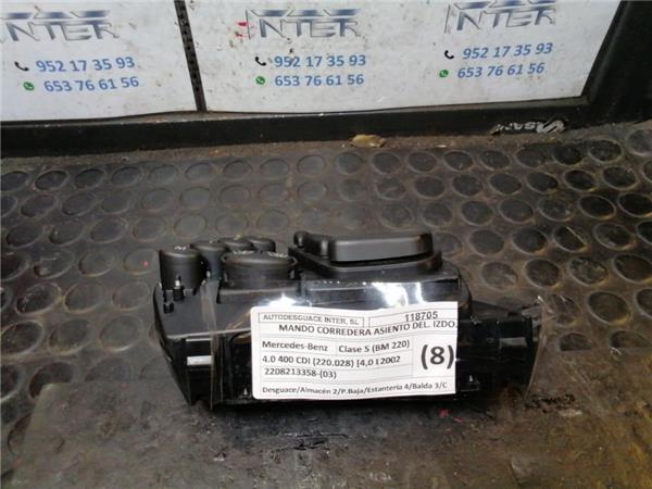 mando corredera asiento delantero izquierdo mercedes benz clase s (bm 220) berlina (07.1998 >) 4.0 400 cdi (220.028) [4,0 ltr.   184 kw cdi 32v cat]