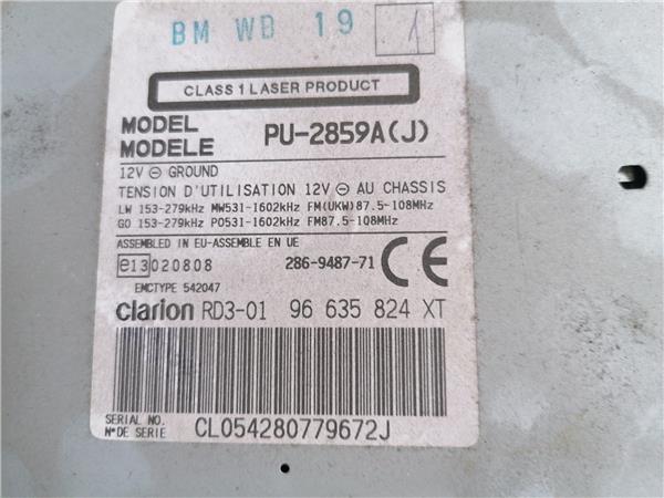 Radio / Cd Peugeot Partner (S2)(2002->) foto 3