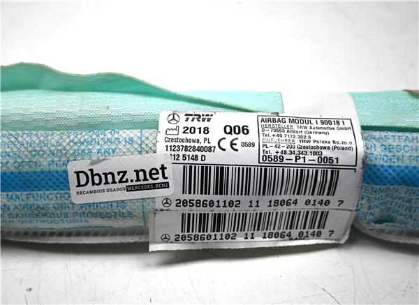 airbag cortina delantero derecho mercedes ben