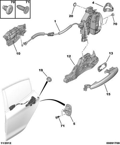 cierre electromagnetico trasero derecho peuge