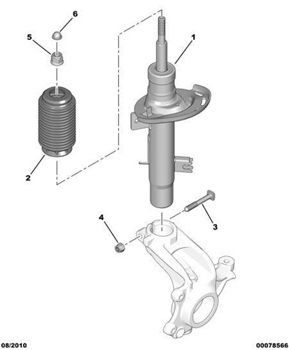 amortiguador delantero derecho peugeot 208 01