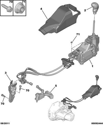 palanca freno de mano peugeot 208 012012 12
