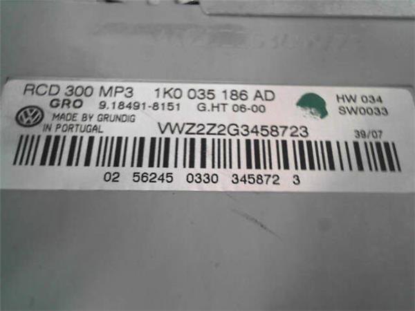 radio / cd volkswagen passat berlina (3c2)(2005 >) 2.0 tdi 16v