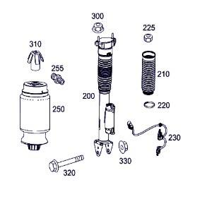 amortiguador trasero izquierdo mercedes benz